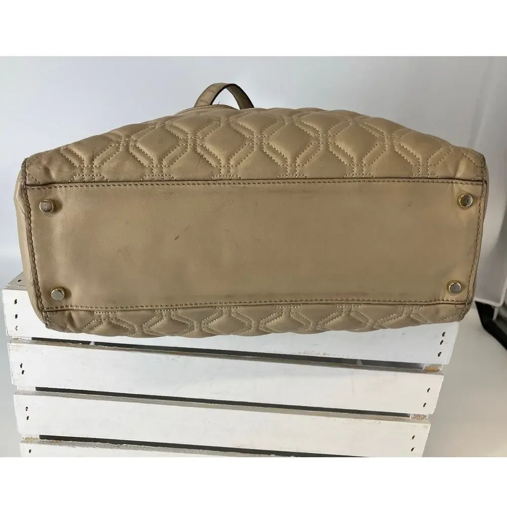 KATE SPADE LARGE QUILTED SMOOTH LEATHER SHOULDER BAG ASIS